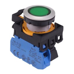 CW4L-A1E10Q4G Green 24V illuminated Maintained Push Button Switch 1NO IP65