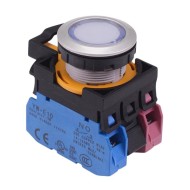 CW4L-A1E11Q3PW White 12V illuminated Maintained Push Button Switch 1NO-1NC IP65 CW4L-A1E11Q3PW White 12V illuminated Maintained Push Button Switch 1NO-1NC IP65