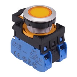 CW4L-A1E20Q3Y Yellow 12V illuminated Maintained Push Button Switch 2NO IP65
