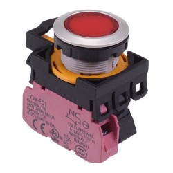 CW4L-M1E01Q4R Red 24V illuminated Metallic Momentary Push Button Switch 1NC IP65