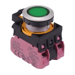 CW4L-M1E02Q4G Green 24V illuminated Metallic Momentary Push Button Switch 2NC IP65