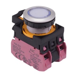 CW4L-M1E02Q4PW White 24V illuminated Metallic Momentary Push Button Switch 2NC IP65