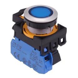 CW4L-M1E10Q3S Blue 12V illuminated Metallic Momentary Push Button Switch 1NO IP65 CW4L-M1E10Q3S Blue 12V illuminated Metallic Momentary Push Button Switch 1NO IP65