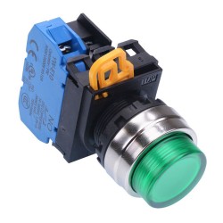 Green 12V illuminated 22mm Metal Bezel Momentary Push Button Switch NO IP65 YW4L-M2E10Q3G Green 12V illuminated 22mm Metal Bezel Momentary Push Button Switch NO IP65 YW4L-M2E10Q3G