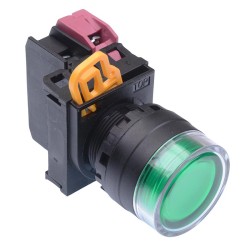 Green 24V illuminated 22mm Maintained Shrouded Push Button Switch NC IP65 YW1L-AF2E01Q4G
