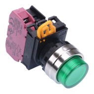 Green 24V illuminated 22mm Metal Bezel Momentary Push Button Switch NC IP65 YW4L-M2E01Q4G Green 24V illuminated 22mm Metal Bezel Momentary Push Button Switch NC IP65 YW4L-M2E01Q4G