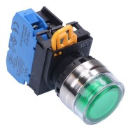 Green 24V illuminated 22mm Metal Bezel Momentary Shrouded Push Button Switch NO IP65 YW4L-MF2E10Q4G Green 24V illuminated 22mm Metal Bezel Momentary Shrouded Push Button Switch NO IP65 YW4L-MF2E10Q4G