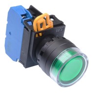 Green 24V illuminated 22mm Momentary Shrouded Push Button Switch NO IP65 YW1L-MF2E10Q4G Green 24V illuminated 22mm Momentary Shrouded Push Button Switch NO IP65 YW1L-MF2E10Q4G
