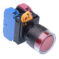 Red 24V illuminated 22mm Maintained Shrouded Push Button Switch 1NO-1NC IP65 YW1L-AF2E11Q4R Red 24V illuminated 22mm Maintained Shrouded Push Button Switch 1NO-1NC IP65 YW1L-AF2E11Q4R