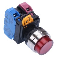 Red 24V illuminated 22mm Metal Bezel Maintained Push Button Switch 1NO-1NC IP65 YW4L-A2E11Q4R Red 24V illuminated 22mm Metal Bezel Maintained Push Button Switch 1NO-1NC IP65 YW4L-A2E11Q4R