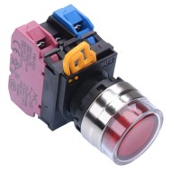 Red 24V illuminated 22mm Metal Bezel Maintained Shrouded Push Button Switch 1NO-1NC IP65 YW4L-AF2E11Q4R Red 24V illuminated 22mm Metal Bezel Maintained Shrouded Push Button Switch 1NO-1NC IP65 YW4L-AF2E11Q4R