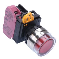 Red 24V illuminated 22mm Metal Bezel Momentary Shrouded Push Button Switch NC IP65 YW4L-MF2E01Q4R Red 24V illuminated 22mm Metal Bezel Momentary Shrouded Push Button Switch NC IP65 YW4L-MF2E01Q4R