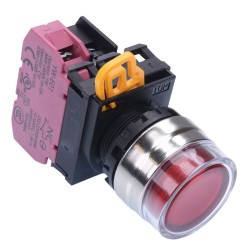 Red 24V illuminated 22mm Metal Bezel Momentary Shrouded Push Button Switch NC IP65 YW4L-MF2E01Q4R Red 24V illuminated 22mm Metal Bezel Momentary Shrouded Push Button Switch NC IP65 YW4L-MF2E01Q4R