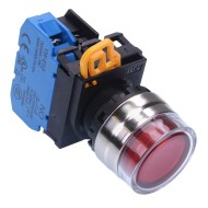 Red 24V illuminated 22mm Metal Bezel Momentary Shrouded Push Button Switch NO IP65 YW4L-MF2E10Q4R Red 24V illuminated 22mm Metal Bezel Momentary Shrouded Push Button Switch NO IP65 YW4L-MF2E10Q4R