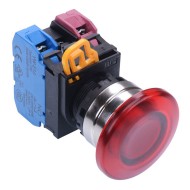 Red 24V illuminated 22mm Metal Bezel Mushroom Momentary Push Button Switch 1NO-1NC IP65 YW4L-M4E11Q4R Red 24V illuminated 22mm Metal Bezel Mushroom Momentary Push Button Switch 1NO-1NC IP65 YW4L-M4E11Q4R