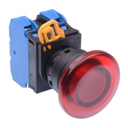 Red 24V illuminated 22mm Mushroom Momentary Push Button Switch 2NO IP65 YW1L-M4E20Q4R Red 24V illuminated 22mm Mushroom Momentary Push Button Switch 2NO IP65 YW1L-M4E20Q4R