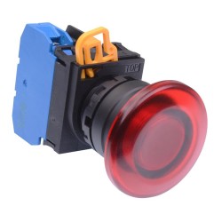 Red 24V illuminated 22mm Mushroom Momentary Push Button Switch NO IP65 YW1L-M4E10Q4R Red 24V illuminated 22mm Mushroom Momentary Push Button Switch NO IP65 YW1L-M4E10Q4R