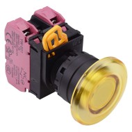 Yellow 24V illuminated 22mm Mushroom Momentary Push Button Switch 2NC IP65 YW1L-M4E02Q4Y Yellow 24V illuminated 22mm Mushroom Momentary Push Button Switch 2NC IP65 YW1L-M4E02Q4Y