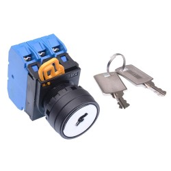 22mm 2 Position Maintained Key Switch 3NO IP65 YW1K-2AE30 22mm 2 Position Maintained Key Switch 3NO IP65 YW1K-2AE30
