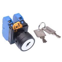 22mm 3 Position Maintained Key Switch 2NO IP65 YW1K-3AE20 22mm 3 Position Maintained Key Switch 2NO IP65 YW1K-3AE20