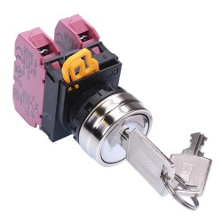 22mm Metal Bezel 2 Position Maintained Key Switch 2NC IP65 YW4K-2AE02 22mm Metal Bezel 2 Position Maintained Key Switch 2NC IP65 YW4K-2AE02