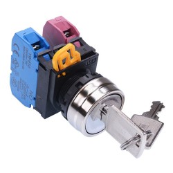 22mm Metal Bezel 3 Position Maintained Key Switch 1NO-1NC IP65 YW4K-3AE11 22mm Metal Bezel 3 Position Maintained Key Switch 1NO-1NC IP65 YW4K-3AE11