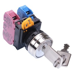 22mm Metal Bezel 3 Position Maintained Key Switch 1NO-1NC IP65 YW4K-3AE11N1 22mm Metal Bezel 3 Position Maintained Key Switch 1NO-1NC IP65 YW4K-3AE11N1