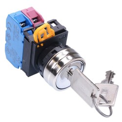 22mm Metal Bezel 3 Position Maintained Key Switch 1NO-1NC IP65 YW4K-3AE11N2 22mm Metal Bezel 3 Position Maintained Key Switch 1NO-1NC IP65 YW4K-3AE11N2