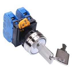 22mm Metal Bezel 3 Position Maintained Key Switch 2NO IP65 YW4K-3AE20 22mm Metal Bezel 3 Position Maintained Key Switch 2NO IP65 YW4K-3AE20