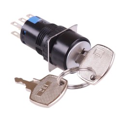 AS6M-21KT2PBC 2 Position 16mm Momentary Key Switch DPDT AS6M-21KT2PBC 2 Position 16mm Momentary Key Switch DPDT