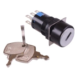 AS6M-21KT2PBC 2 Position 16mm Momentary Key Switch DPDT AS6M-21KT2PBC 2 Position 16mm Momentary Key Switch DPDT