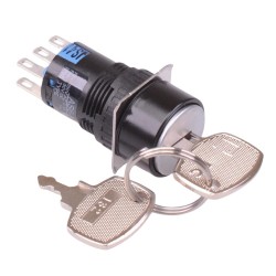 AS6M-33KT2PDC 3 Position 16mm Momentary Key Switch DPDT AS6M-33KT2PDC 3 Position 16mm Momentary Key Switch DPDT