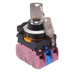 CW4K-3AE12N1 3 Position Metallic Maintained Key Switch 1NO-2NC IP65 CW4K-3AE12N1 3 Position Metallic Maintained Key Switch 1NO-2NC IP65