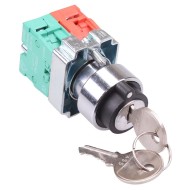 PtecMetK2CRA 2 Position Metal Key Switch 10A 1NO-1NC PtecMetK2CRA 2 Position Metal Key Switch 10A 1NO-1NC