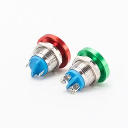 16MM Metal Momentary Industrial Push Button Switches Mushroom Head Anti-vandal Button Switches for Industrial Machinery
