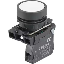 1NO electrical industrial push button switches 22mm round flat head plastic momentary push button switches