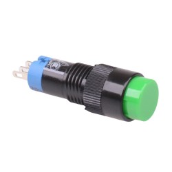 AB1M-A1G Green 10mm Latching Round Push Button Switch IP40 SPDT
