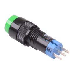 AB1M-A1G Green 10mm Latching Round Push Button Switch IP40 SPDT AB1M-A1G Green 10mm Latching Round Push Button Switch IP40 SPDT