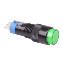 AB1M-A1LG Green 10mm Latching Round Push Button Switch IP40 SPDT AB1M-A1LG Green 10mm Latching Round Push Button Switch IP40 SPDT