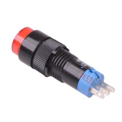 AB1M-A1LR Red 10mm Latching Round Push Button Switch IP40 SPDT AB1M-A1LR Red 10mm Latching Round Push Button Switch IP40 SPDT