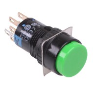 AB6M-M2PGC Green 16mm Momentary Round Push Button Switch IP65 DPDT AB6M-M2PGC Green 16mm Momentary Round Push Button Switch IP65 DPDT