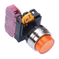 Amber 22mm Metal Bezel Maintained Push Button Switch NC IP65 YW4L-A2E01Q0A