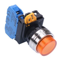 Amber 22mm Metal Bezel Momentary Push Button Switch NO IP65 YW4L-M2E10Q0A
