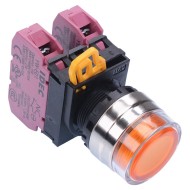 Amber 22mm Metal Bezel Momentary Shrouded Push Button Switch 2NC IP65 YW4L-MF2E02Q0A Amber 22mm Metal Bezel Momentary Shrouded Push Button Switch 2NC IP65 YW4L-MF2E02Q0A