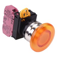 Amber 22mm Metal Bezel Mushroom Momentary Push Button Switch NC IP65 YW4L-M4E01Q0A Amber 22mm Metal Bezel Mushroom Momentary Push Button Switch NC IP65 YW4L-M4E01Q0A
