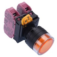 Amber 22mm Momentary Shrouded Push Button Switch 2NC IP65 YW1L-MF2E02Q0A Amber 22mm Momentary Shrouded Push Button Switch 2NC IP65 YW1L-MF2E02Q0A