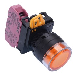 Amber 22mm Momentary Shrouded Push Button Switch NC IP65 YW1L-MF2E01Q0A