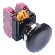 Black 22mm Metal Bezel Mushroom Maintained Push Button Switch 2NC IP65 YW4B-A4E02B Black 22mm Metal Bezel Mushroom Maintained Push Button Switch 2NC IP65 YW4B-A4E02B