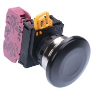 Black 22mm Metal Bezel Mushroom Momentary Push Button Switch NC IP65 YW4B-M4E01B Black 22mm Metal Bezel Mushroom Momentary Push Button Switch NC IP65 YW4B-M4E01B