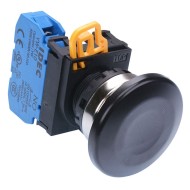 Black 22mm Metal Bezel Mushroom Momentary Push Button Switch NO IP65 YW4B-M4E10B Black 22mm Metal Bezel Mushroom Momentary Push Button Switch NO IP65 YW4B-M4E10B